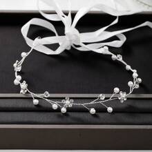 Tiara Nupcial com Pérolas - Faixa de Cabelo com Strass, Acessório de Cabelo Feminino para Casamento, Presente para Noiva e Dama de Honra