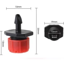 Kit com 100 Unidades Gotejador Micro Irrigação Ajustável 0-70 L/h p/ Jardim, Vaso e Agricultura - Vermelho - Visão 10