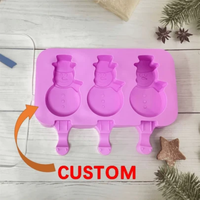 Customizable Snowman Ice Cube Silicone Mold, Cute Snowman Ice Cube Mold, Handmade Ice Cube Mold, Then Cast With Silicone