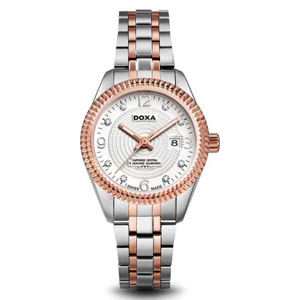 DOXA Ladies Swiss Quartz PVD Gold-Plated Three-Hand Watch Shenhao Series Elegant Business Waterproof Watch Gold-Plated Case/Crystal Glass Mirror D132TWH/D132RWH