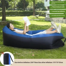 High-Performance Portable Air SofaRapid Inflate/Deflate Technology(30sSetup), Includes Travel Bag & RepairKit For Long-Term OutdoorAdventures - Royal blue and black - View 1