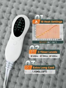 1pc Multi-Function Electric Heating Pad, Women's Uterus Warmer, 10 Heat Settings + 3 Timer Functions, Suitable For Home & Office Use, Essential Heating Tool For Winter, Great Gift For Christmas, Halloween, Valentine's Day - EU C Type Plug(220-240V) - View 3