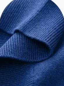 GRDR Men's Regular Shoulder Long Sleeve High Neck Sweater, Versatile For Daily Wear Knitted Pullover - Royal Blue - View 7