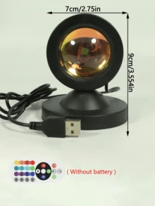 1pc RGB Sunset LED Strip Light With Remote Control, Ambiance Light, INS Photography Light, Shape Light, Sunset Lamp For Bedroom, Bedside Table Lamp With Projection, Sunset Lamp, USB Interface Room Decoration Gift - 多色光 - 查看 3