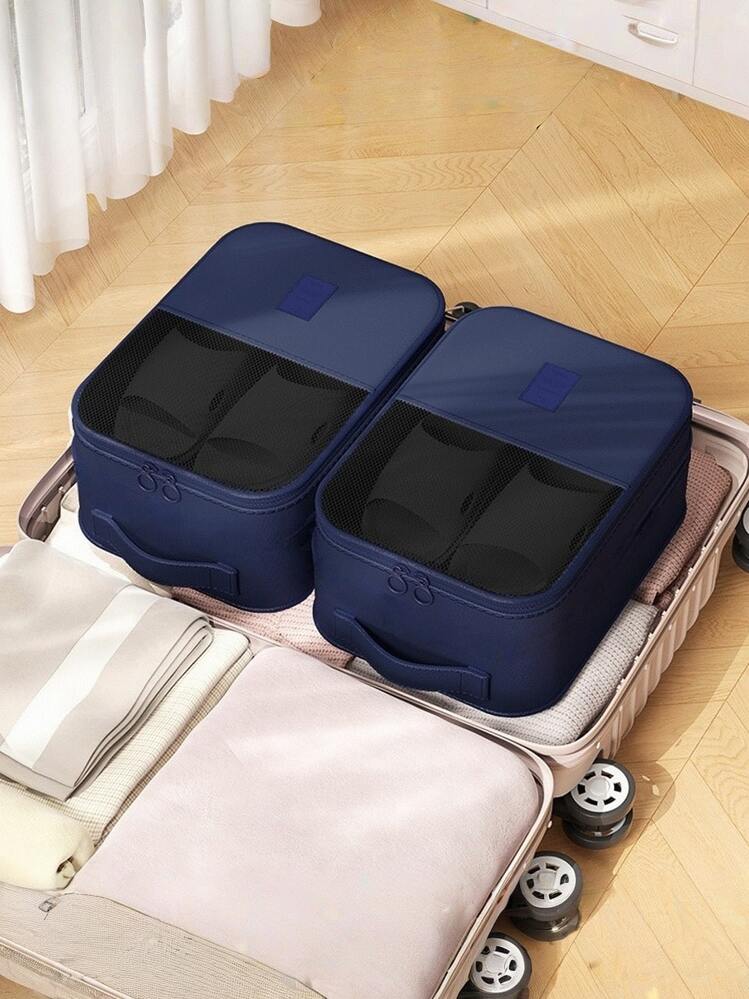 Set Da 8 Borse Per Scarpe Da Viaggio: Impermeabili E Antipolvere Con Manico (Nero E Grigio)