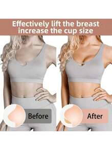 2 Pairs Double-Sided Adhesive Bra Pads, White Sticky Bra Pads, Adhesive Bra Pads, Lift-Up Bra Pads, Self-Adhesive Bra Pads, Instant Lift Bra Pads, Sports Bra/Swimsuit Lift-Up Bra Pads - Multicolor - View 2