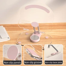 360 Degree Rotating Mobile Tablet Stand, Adjustable Tablet Holder-Adjustable Foldable Desktop Table Holder Base,Multi-Angle, Non-Slip Silicone Base,Portable IPad Stand For Desk(White) Compatible With IPhone, Android Phone, Gift For Birthday, Family, Friends Phone Holder Phone Stand Phone Accessories - White - View 5