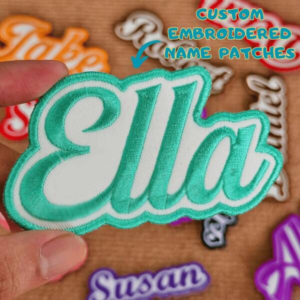 Custom 1/3/5pcs Embroidered Name Patches - Personalized Iron On/Sew On 3-6inch Patch For Jackets, Hats, Mom Gifts Custom Embroidered Name Patches - Personalized Iron On/Sew On Patch For Jackets, Hats, Mom Gifts, Durable, Unisex, Casual, Custom, Personalized, Unique, Customized, Bag Charms, Bag Charms, School Supplies, For Teenagers, Junior High School Students, Middle School Students, High School Senior High School Students, College Students, University Students, Freshman, Sophomore, Underclassmen,Practical Gift