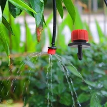 Kit com 100 Unidades Gotejador Micro Irrigação Ajustável 0-70 L/h p/ Jardim, Vaso e Agricultura - Vermelho - Visão 4
