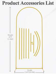 Wedding Arch Backdrop Brackets 7.2FT,6.6FT ,6FT , Gold Arch Backdrop Stand - Elegant Wedding Arch Frame For Balloons, Flowers, Tulle Decor, Easy Setup Metal Display Stand For Stunning Backdrops, Decorative Balloon Arch Stand For Wedding Ceremony Shower Birthday Party Garden Flower Balloon Arch Decoration, Easy To Install, Durable And Sturdy,Multi-Functional Interior And Exterior Decorative Frames[US Local Warehouse] - Nhiều màu - Xem 15