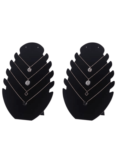 1 pezzo Nero Singolo, Set da 2 pezzi Elegante Supporto per Collana in Peluche, Cavalletto Organizzatore per Gioielli
