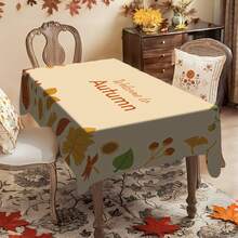 1/20 piezas Mantel rectangular de otoño, mantel con estampado de hojas de otoño, adecuado para interiores/exteriores, restaurante, cocina, fiesta, decoración del hogar y regalo de otoño, decoración del hogar, protección perfecta para tu mesa - Multicolor - Ver 13