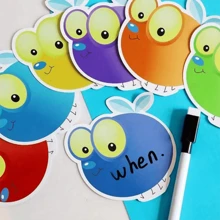 苍蝇拍空白卡片幼儿园拍拍游戏蒙特梭利教育DIY学习卡教具