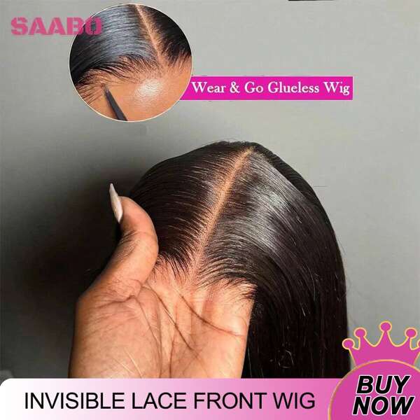 Perucas de renda frontal HD de 6 a 36 polegadas, 13x6, coloque e vá, cabelo humano sem cola, 5x5, pré-arrancado com baby hair, densidade 200, transparente, osso, liso, perucas de renda frontal para mulheres, cor preta natural, 1B#, peruca de renda frontal 13x6, cabelo misto