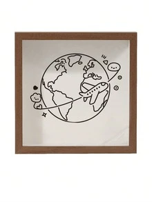 1pc Display Frame Money Bank Ticket Holder For Travel, Concert Tickets Storage School Supplies, Back To School - Round Earth - View 11