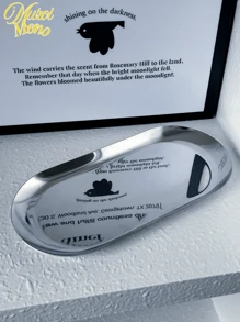 <a>, 1pc Silver Luxurious Metal Storage Tray Heart Shaped Jewelry Display Tray Home Decoration Serving Plate Craft For Table Organizer Oval (7in/8.7in/10.2in) - Silver - View 6