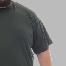 Men's Plus Size Astronaut Moon T-Shirt - xanh quân đội - Xem 5