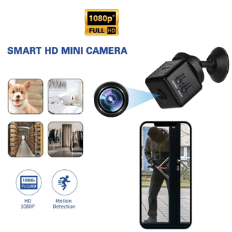ULar [Cámara de vigilancia inalámbrica cuadrada pequeña] 1080P HD + Visión nocturna + Ángulo de visión de 120° Compatible con aplicación móvil para monitoreo remoto / Detección de movimiento / Almacenamiento local Seguridad en interiores para el hogar / mascotas / oficina