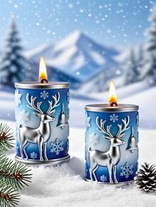 1pc Cheerful Christmas Reindeer (Snowy Stroll) Cylindrical Aromatherapy Candle Silicone Mold - Cute Reindeer Design For DIY Candles/Resin/Gypsum Crafts, Ideal For Christmas Decor & Handmade Holiday Gifts, Easy To Demold/Clean & Reusable - White - View 8