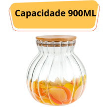 Kit Of 3 Fluted Glass Candy Jars With Airtight Bamboo Lid - Trong sáng - Xem 6