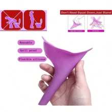 3 Colors Optional, Women's Portable Silicone Urinal, Women's Standing Urinal, Suitable For Outdoor Travel Camping, Hotel Toilet, Public Toilet, With Storage Box, Leak-Proof Silicone Funnel, Travel Essential - Multicolor - View 2