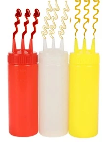 360ml Mustard Mayonnaise Ketchup Sauce Tube With 3 Nozzles - Multicolor - View 6