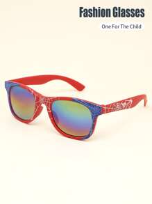 1 Pair Kids/Adults Spider Cartoon Frame Coated Lens Classic Retro Casual Fashion Glasses, Suitable For Daily, Holiday, Party Use