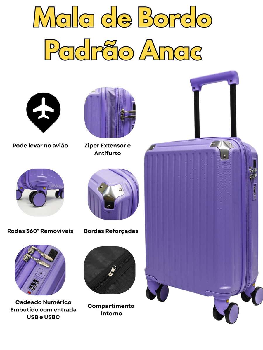 Elegance Carry-On Suitcase - 薰衣草色 - 查看 1