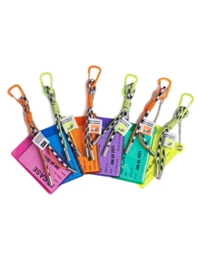 1pc Y2K Candy-Color PVC Clear Card Holder – Transparent Bus / Meal / Access Pass Case With Holographic Hanging Charm Jelly Bag Accessory Back-To-School & Streetwear 2025 For Women Money Wallet Mini Wallet Purse Wallet School Supplies Card Wallet