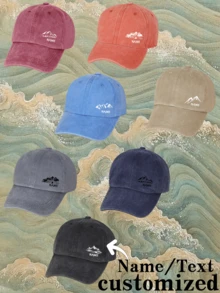 1 件定制。定制姓名、定制帽子、定制棒球帽、破旧帽子、四季、中性、时尚、休闲、DIY、礼物、节日、高品质纹理、旅行、旅游 - A - 查看 2