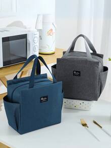 Bolsa Térmica Feminina Grande para Marmita e Passeio - Cinza - Visão 6