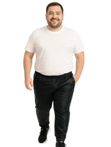 Plus Size G6 And G7 Men's Gym Drawstring Pants Kit - 黑色 - 查看 2