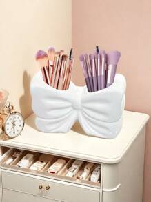 1pc Cute Bow-Shaped Pen Holder - Desktop Organizer Of Makeup Brushes And Office Supplies, Elegant Makeup Brush Storage, Perfect For Creative Decorative Designs For Girls, Students And Girls