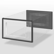 12pcs Shoe Organizer Stackable Storage Boxes Sneaker Containers Clear Display Case - Negro - Ver 5