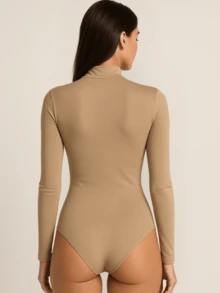 Kit Of 3 Women's Winter Bodysuits | High Neck And Thermal Lining | Elegance And Comfort In The Cold - 棕色/黑色/裸色 - 查看 7