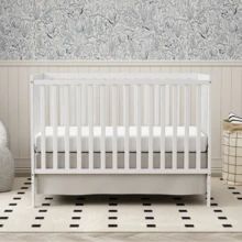 Goldzone Baby Crib, 5-In-1 Full Size Convertibl Toddler Bed With Natural Pinewood For Small Baby Newborn Nursery Furniture - White - View 1