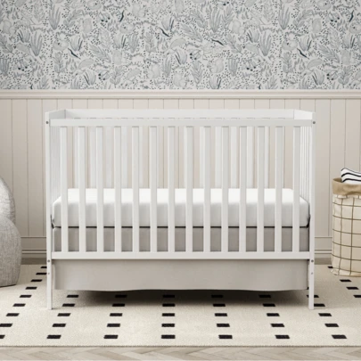 Goldzone Baby Crib, 5-In-1 Full Size Convertibl Toddler Bed With Natural Pinewood For Small Baby Newborn Nursery Furniture