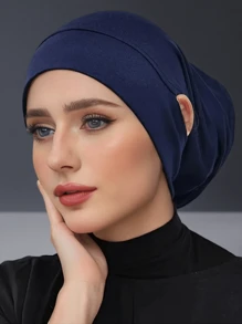 Damen Kopftuch Cap als Unterkopftuch, einfarbige Feste Unterkappe mit Ohröffnung, Kopftuch Accessoires Bandanas Cap als Unterkappe für Kopftücher, Alltägliche Unterkappe