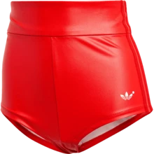 Adidas Trefoil High Waist Fashionable Women's Slim Fit Shorts Swimsuit IB4546 - Light Scarlet - View 1