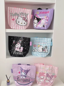 Sanrio 人物编织购物袋 - 官方授权 Hello Kitty、Kuromi、My Melody、Pochacco、Cinnamoroll 设计，可重复使用的小袋子，非常适合日常使用或送礼，耐用的编织材料，是 Sanrio 爱好者和 Kawaii 爱好者的理想选择，高品质且实用的时尚配饰 - 彩色 - 查看 5