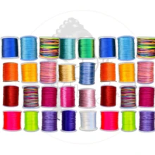 Kit 10 Colors Satin Thread 100mts 1mm Wholesale - Silk Thread Rat Tail, For Braids Crafts - Black and White - View 6