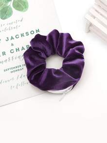 1pc Women's Solid Velvet Invisible Zipper Coin Purse Creative Fashion Hair Tie Suitable For Daily Use - Multicolor - View 5