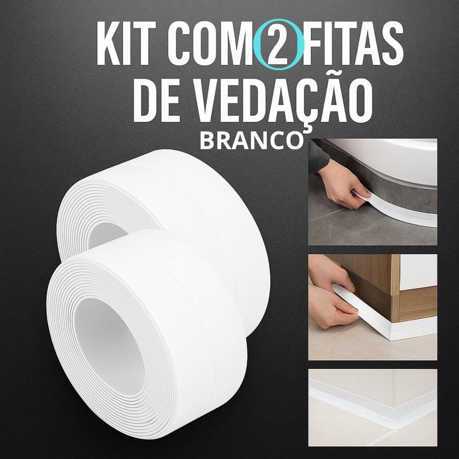 Waterproof Kitchen And Bathroom Adhesive Sealing Tape For Grout And Trim - 2條白絲帶 - 查看 1