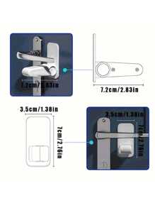 1pc Door Stopper Lock, Home Hotel Security Door Stopper, Anti-Theft Anti-Collision, No Drilling Installation, For Single Women, Portable Travel Door Lock, Protect Door Handle