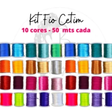 Kit 10 Cores Fio de Cetim 100mts 1mm Atacado - Fio Seda Rabo de Rato, p/ Tranças Artesanato - Transparente - Visão 6