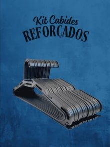 Kit Cabides Reforçados para Adulto – Alta Qualidade e Resistência para Closet e Armário - Preto - Visão 2