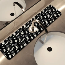 1pc Cute Ghost Pattern Printed Faucet Cover, Halloween Gift, Halloween Decor, Durable Polyester, Quick Dry, Easy Clean, Suitable For Kitchen And Bathroom, Easy Installation, Daily Decor, Gift, Bathroom Mat, Durable Faucet Cover, Faucet Accessory - Multicolor - View 18