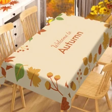 1/20 piezas Mantel rectangular de otoño, mantel con estampado de hojas de otoño, adecuado para interiores/exteriores, restaurante, cocina, fiesta, decoración del hogar y regalo de otoño, decoración del hogar, protección perfecta para tu mesa - Multicolor - Ver 7