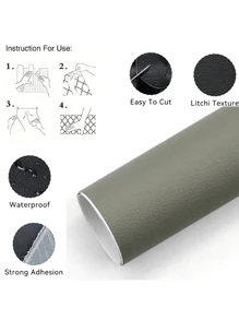79*12inch Self-Adhesive Leather Repair Patch Tape - Large Waterproof PU Faux Leather Sticker For Couch, Furniture, Car Seats, Boat Seats, Office Chairs, Vinyl, Bags - Cuttable & Easy To Apply For DIY Home, Wall, Kitchen, And Chair Restoration