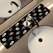 1pc Cute Ghost Pattern Printed Faucet Cover, Halloween Gift, Halloween Decor, Durable Polyester, Quick Dry, Easy Clean, Suitable For Kitchen And Bathroom, Easy Installation, Daily Decor, Gift, Bathroom Mat, Durable Faucet Cover, Faucet Accessory - Multicolor - View 16